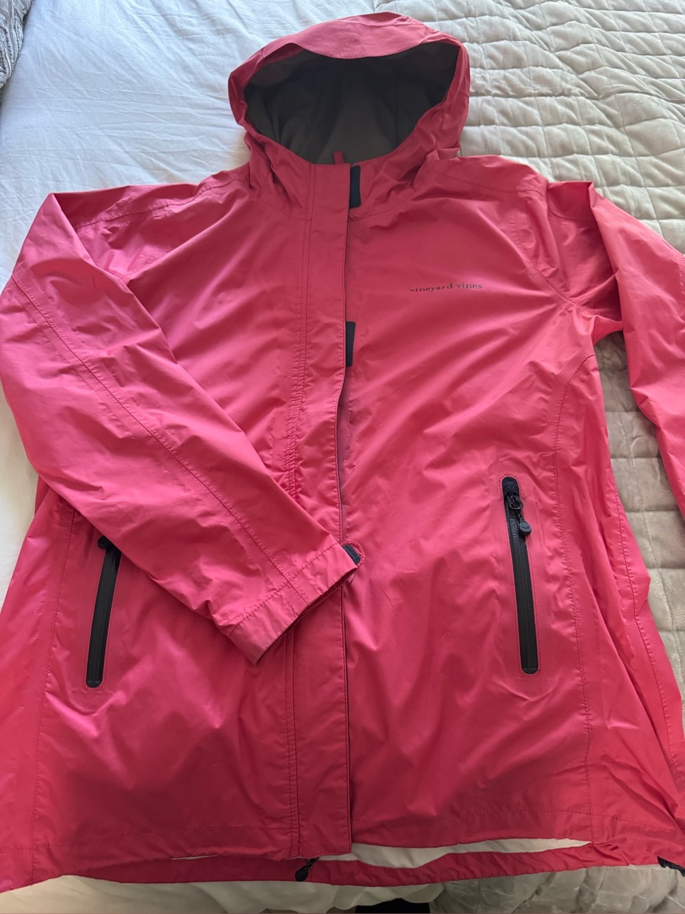Vineyard Vines Coral Pink Hooded Rain Shell